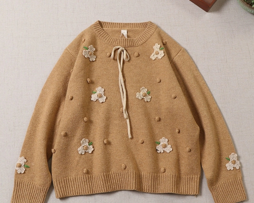 Caban 刺繍デザイン ホワイトカーディガン 長袖　F item9a99e05008ec11ef897f0242ac