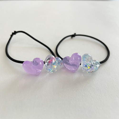 ミニハート レジン キッズ ヘアゴム 2個セット ヘアゴム おにく 通販