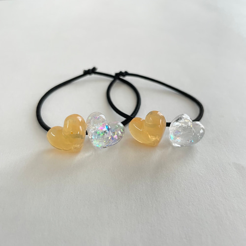 ミニハート レジン キッズ ヘアゴム 2個セット ヘアゴム おにく 通販