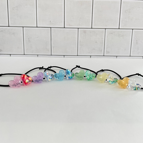 ミニハート レジン キッズ ヘアゴム 2個セット ヘアゴム おにく 通販