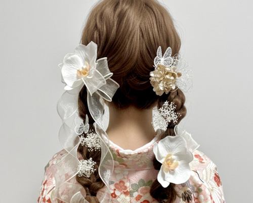 成人式 卒業式 結婚式 七五三 髪飾り 和装 袴 振袖 ツインテール 胡蝶