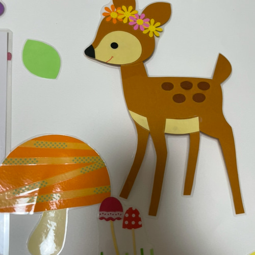 秋的壁面ラミネート加工设施保育園幼稚園 型紙 桃🍑 通販 18390329