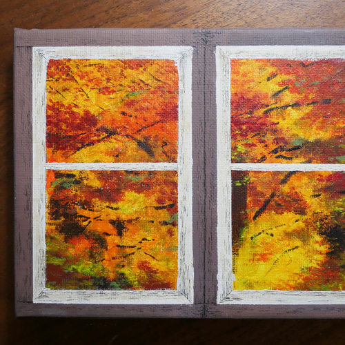 窓から見える紅葉の風景 絵画 Hinako 通販 18390357｜Creema(クリーマ