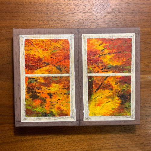 窓から見える紅葉の風景 絵画 Hinako 通販 18390357｜Creema(クリーマ