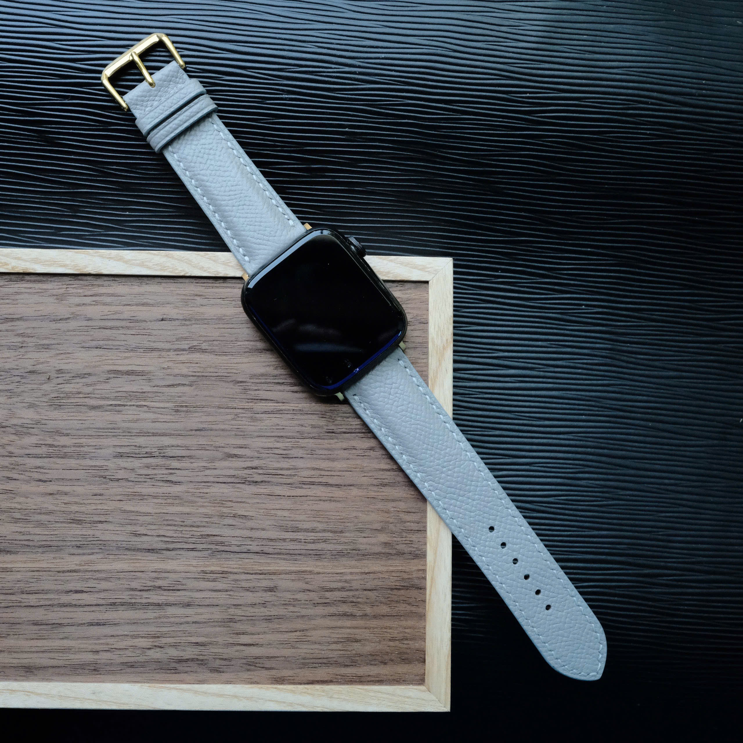 高級ヴォーエプソン（Veau Epsom）レザー時計ベルト牛革時計ベルトアップルウォッチ時計バンド