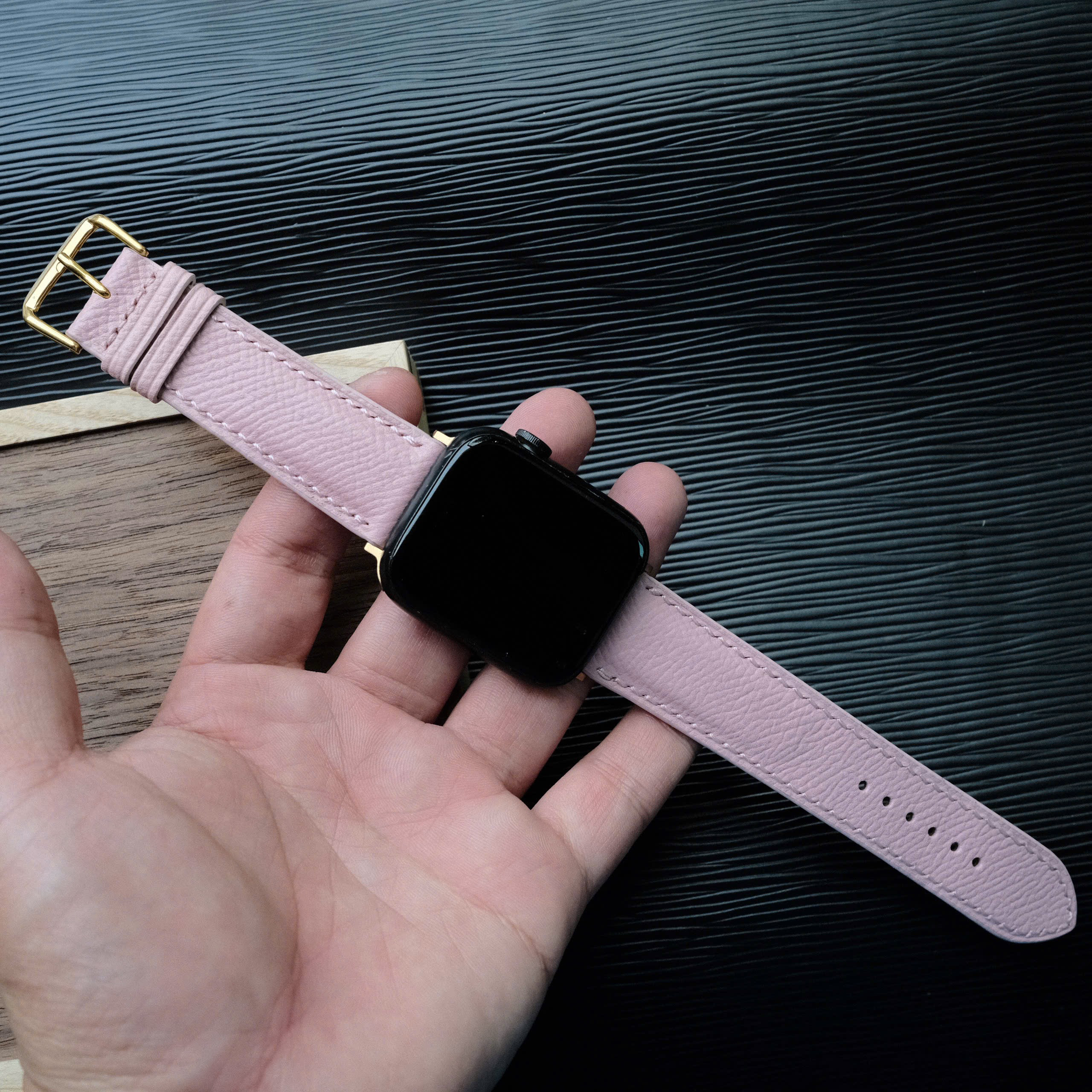 高級ヴォーエプソン（Veau Epsom）レザー時計ベルト牛革時計ベルトアップルウォッチ時計バンド