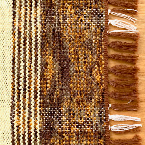 裂き織り」テーブルセンター【ブラウン✽クリーム】 その他インテリア