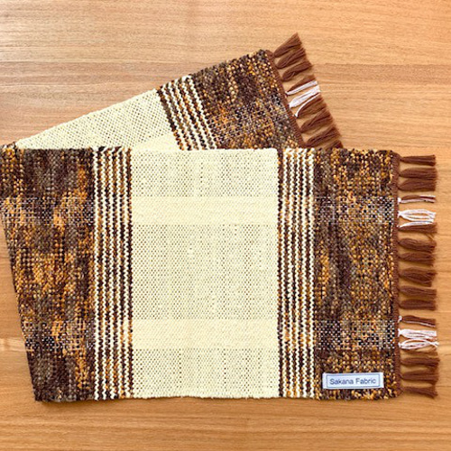 裂き織り」テーブルセンター【ブラウン✽クリーム】 その他インテリア