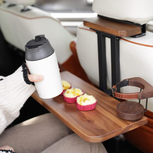 ☆タイムセール【ウォールナット】後部座席用の車載デスク 車中泊