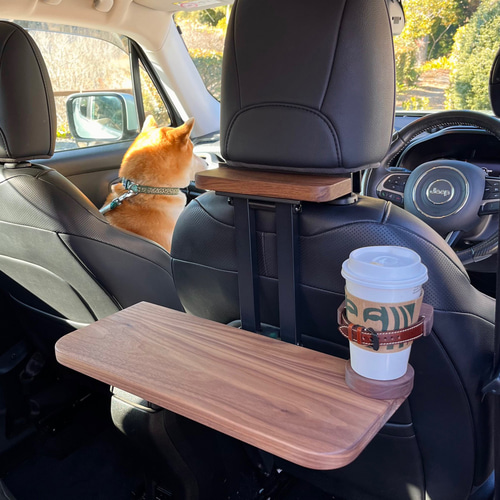 送料無料【ウォールナット】後部座席用の車載デスク 車中泊 車 テーブル ☆タイムセール【ウォールナット】後部座席用の車載デスク 車中泊