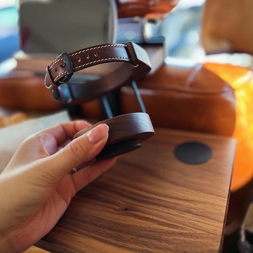 自在マグネット付ドリンクホルダー 車中泊 本革 ウォールナット カー