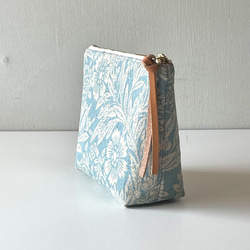 コットンリネンポーチ　18cmファスナー（ブルーグレー） 5枚目の画像