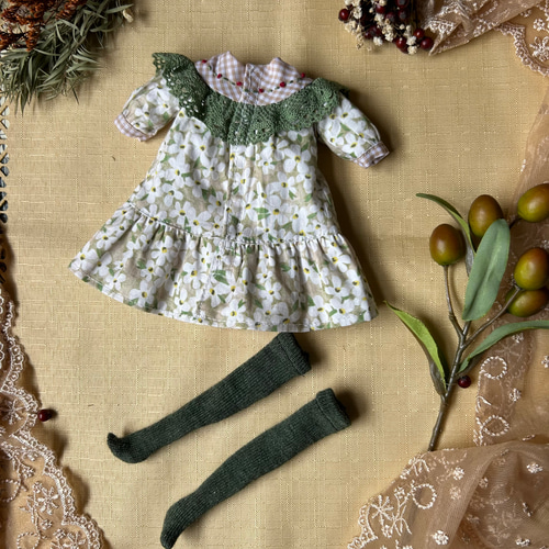 No.9 1/6ドールサイズ ワンピースブライス リカちゃん ドール服 秋