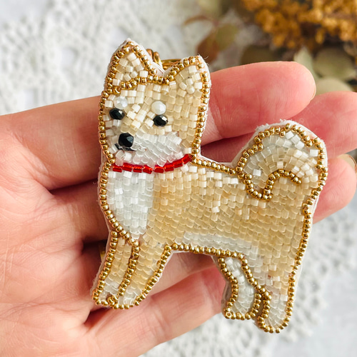 【サンコウチョウ】ビーズ刺繍ブローチバッグチャーム 【サンコウチョウ】ビーズ刺繍ブローチバッグチャーム