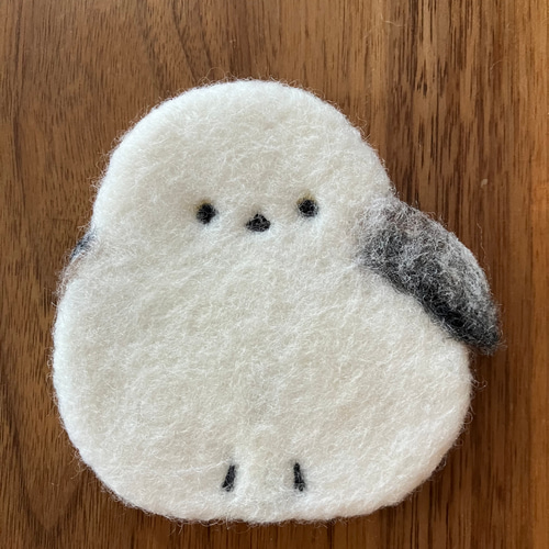 バーゲンで シマエナガの羊毛フェルトコースター コースター Naotan工房 羊毛フェルト