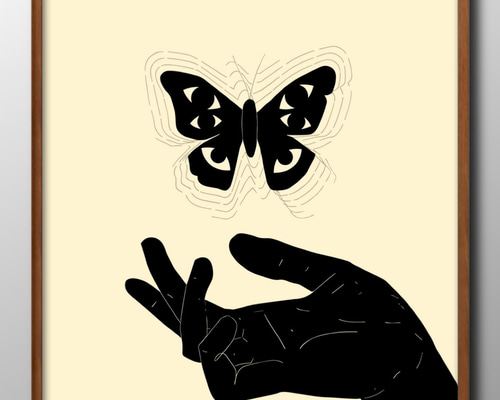 ブラックバタフライ」｜絵画 原画 抽象画 動物画 蝶の絵 アート