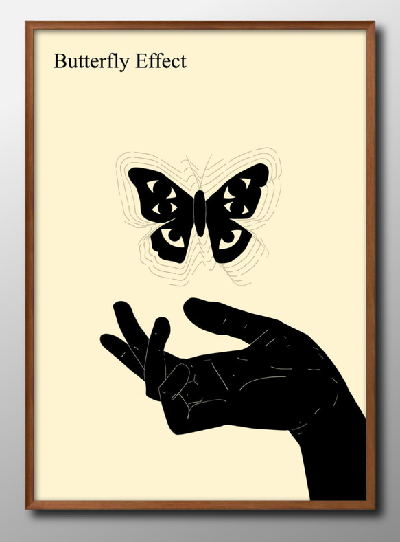 14410□ポスター アート 絵画『バタフライエフェクト』北欧 A3
