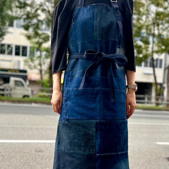 パッチワークエプロン デニム エプロン Re.m 通販 18391038