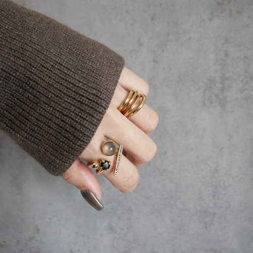 再販・サイズ調整可】FLソリティアリング / brass R074 指輪・リング