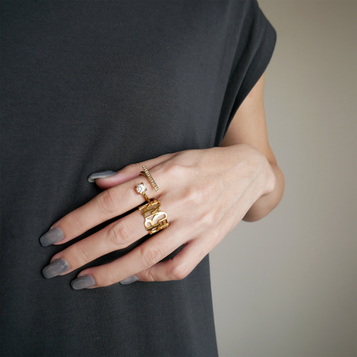 再販・サイズ調整可】FLソリティアリング / brass R074 指輪・リング