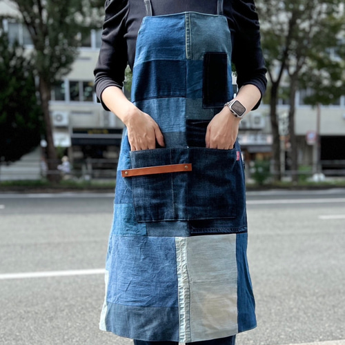 リメイクパッチワークデニムエプロン パッチワークエプロン デニム エプロン Re.m 通販 18391038