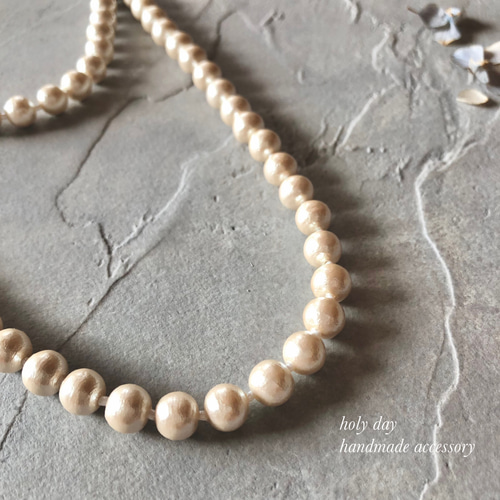 K14GF】コットンパールロングネックレス100cm ネックレス