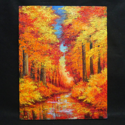 油絵 油彩 油彩画 絵画【紅葉】 絵画 HR 通販 18391329