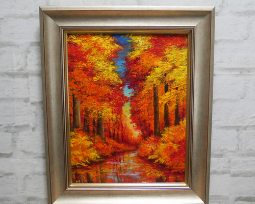 油絵 油彩 油彩画 絵画【紅葉】 絵画 HR 通販 18391329
