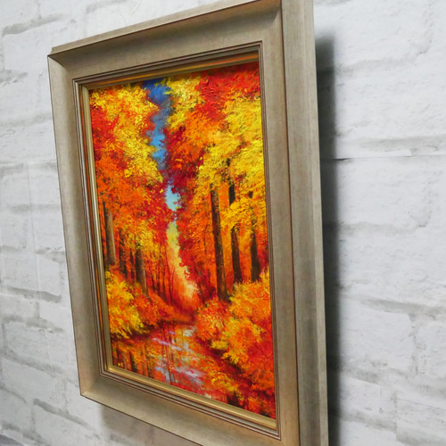 油絵 油彩 油彩画 絵画【紅葉】 絵画 HR 通販 18391329｜Creema