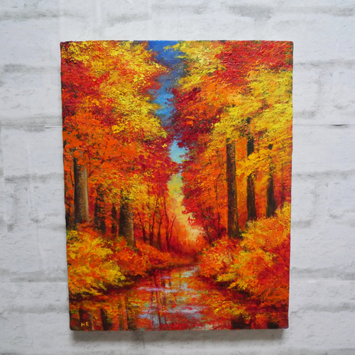 油絵 油彩 油彩画 絵画【紅葉】 絵画 HR 通販 18391329