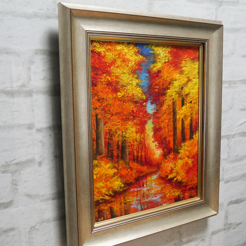油絵 油彩 油彩画 絵画【紅葉】 絵画 HR 通販 18391329