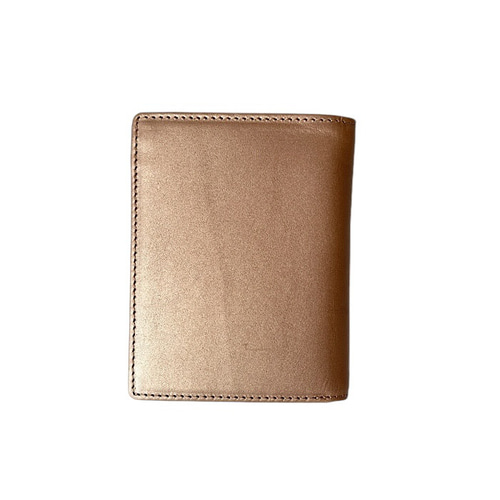 英国デザインValise二つ折りミニ手帳型財布 シャンパンゴールド 二
