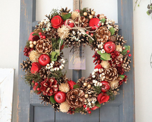 ③ウィンター❤リース❤一点物❤クリスマス❤グリーン❤大人可愛い❤冬 ③ウィンター❤リース❤一点物❤クリスマス❤グリーン❤大人可愛い❤冬