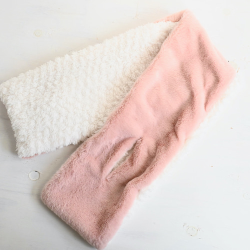 ネックウォーマー ピンク×うさぎ ネックウォーマー アトリエキューン