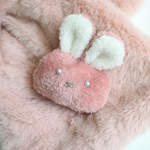 ネックウォーマー ピンク×うさぎ ネックウォーマー アトリエキューン