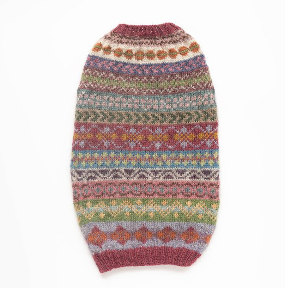 ☆犬服♪本格的フェアアイルセーター 一点物！カラフルなウール100