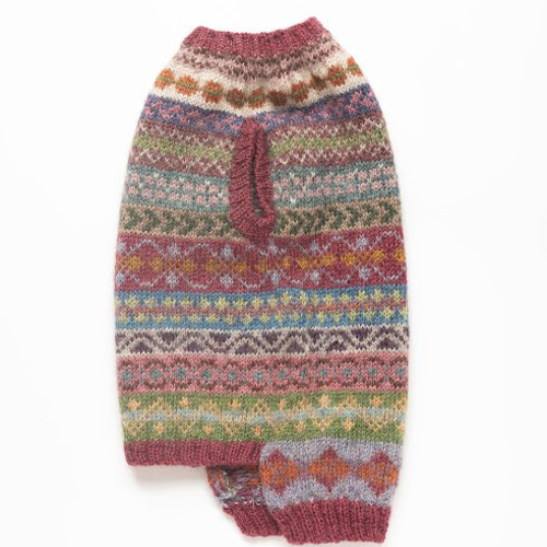 ☆犬服♪本格的フェアアイルセーター 一点物！カラフルなウール100