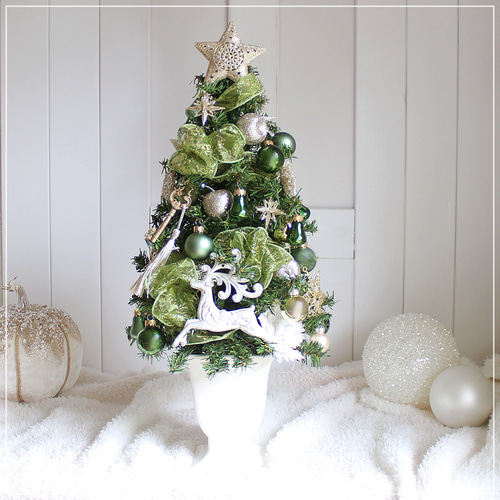 Creema限定】キラキラ煌めく華やかグリーンのクリスマスツリー