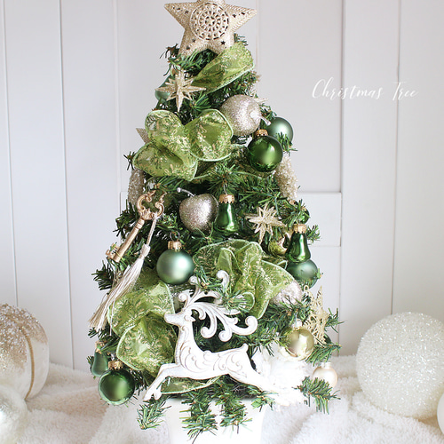 Creema限定】キラキラ煌めく華やかグリーンのクリスマスツリー