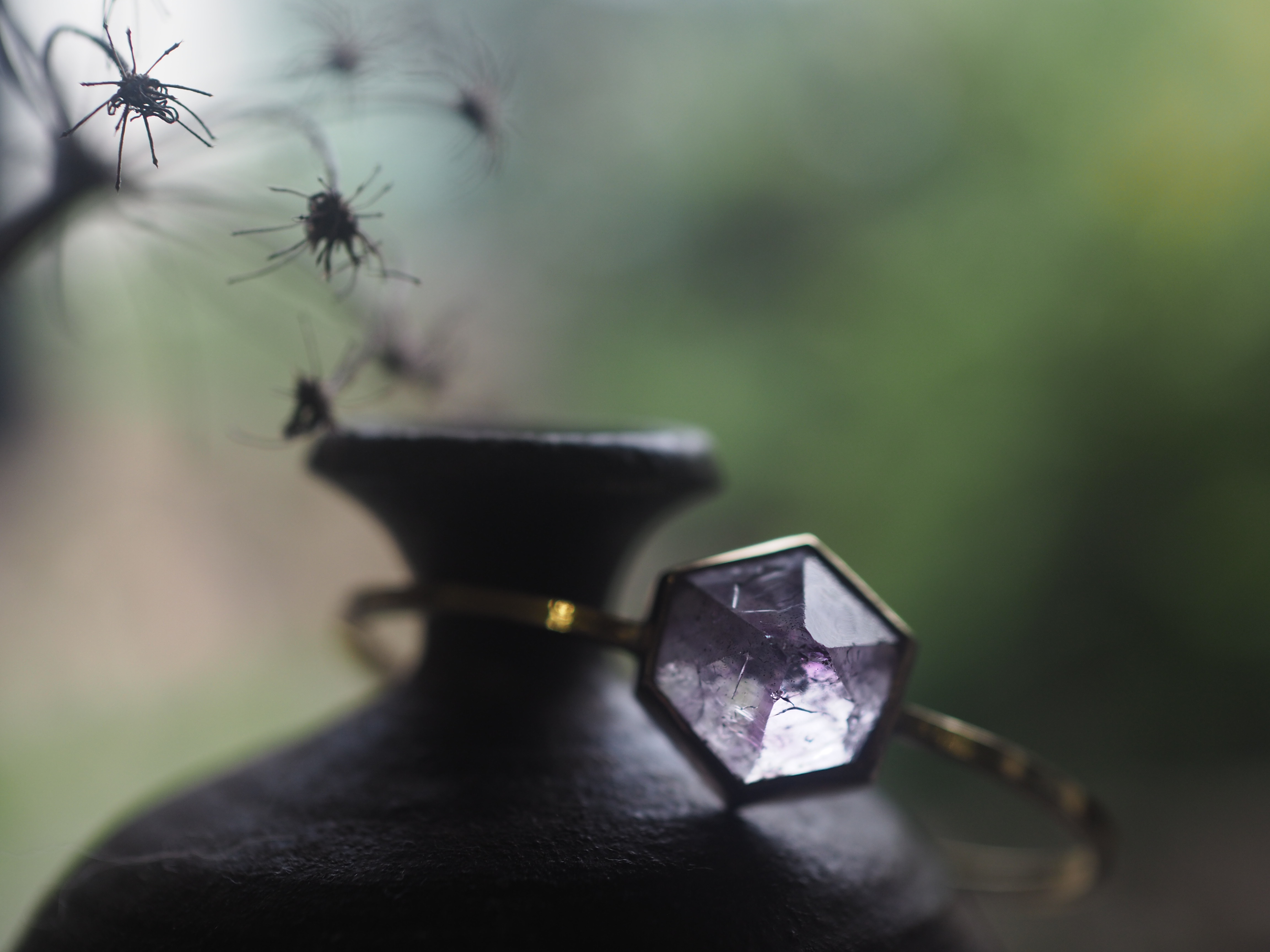 amethyst brass bangle (kau)
