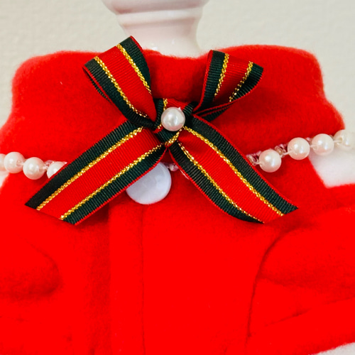 わんこ　 クリスマスワンピース 犬服／猫服 クリスマス ワンピース かわいいクリスマス柄赤