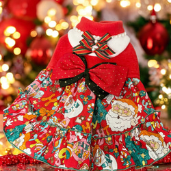 わんこ　 クリスマスワンピース 8ca81dd4e72bf81e38a381356c6855