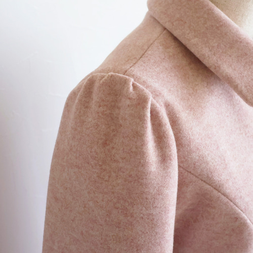 美シルエット◎】パネルライン襟付きジップアップコート【ピンク