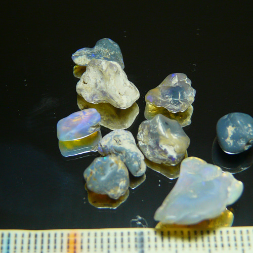 月末まで　花園 オーストラリア ライトニングリッジ産 ブラックオパール 天然石 天然オパール 8.13ct 【クリスタルブラック】 ライトニングリッジ