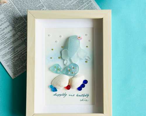 シーグラスアート no.9 人魚 アートのある暮らし インテリア雑貨 プチ