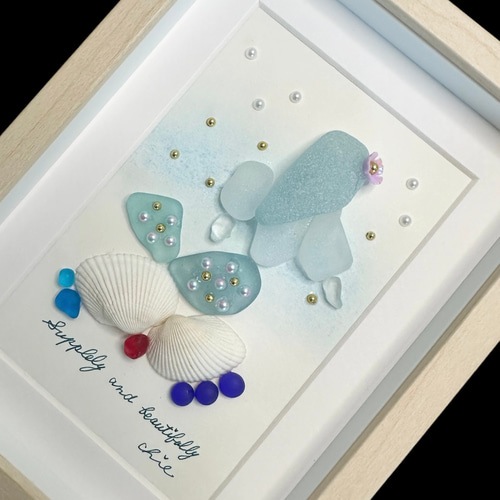 シーグラスアート no.9 人魚 アートのある暮らし インテリア雑貨 プチ