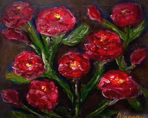 絵画 花 花園に咲く花 絵画 narubii 通販 18392118｜Creema(クリーマ)