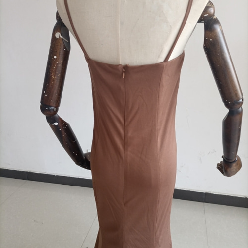 パーティードレス コーヒーの色 トップス+キャミソール スレンダー  