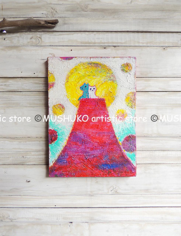 [赤富士さんのてっぺんで] #赤富士 #アート #絵画 #風景画 #お求めやすい価格になりました 1枚目の画像