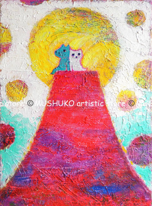 [赤富士さんのてっぺんで] #赤富士 #アート #絵画 #風景画 #お求めやすい価格になりました 2枚目の画像